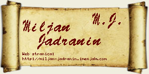 Miljan Jadranin vizit kartica